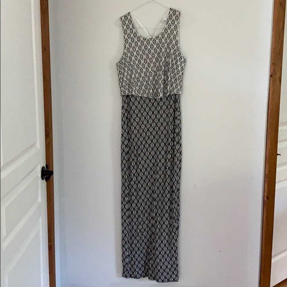 Black and white maxi dress